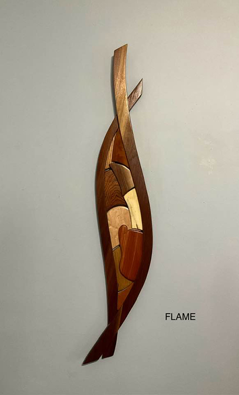 Flame WallHanging Mixed Wood