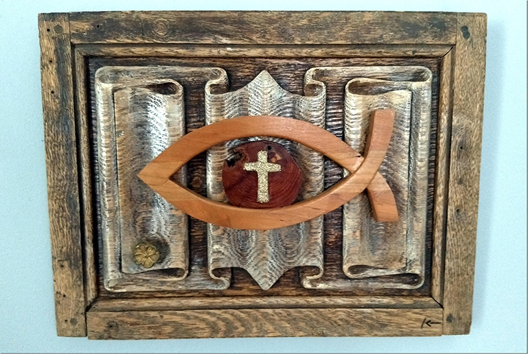 Ichthus WallHanging Liturgical Mixed media